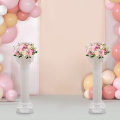 2 Pcs White Roman Pillar Wedding Roman Column Decorative Flowerpot Holder Column