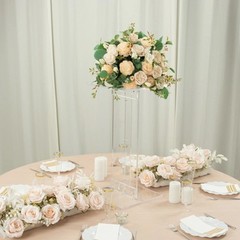 24″ CLEAR Acrylic Flower Display STAND Square Top and Base Party Decorations
