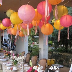 5 Pcs 8″ – 16″ Paper Lanterns Xmas Christmas Party Wedding Festival Decoration