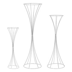 3Pcs Modern Silver Metal Flower Stand for Wedding Table Centerpieces Decor