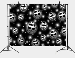 Cholo Theme Backdrop Early 2000s Background 7x5FT Black Glitter Old School Ph…