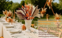 130Pcs Real Oran Ppas Grass, 17″ Natural Dried Flowers Boho Winter