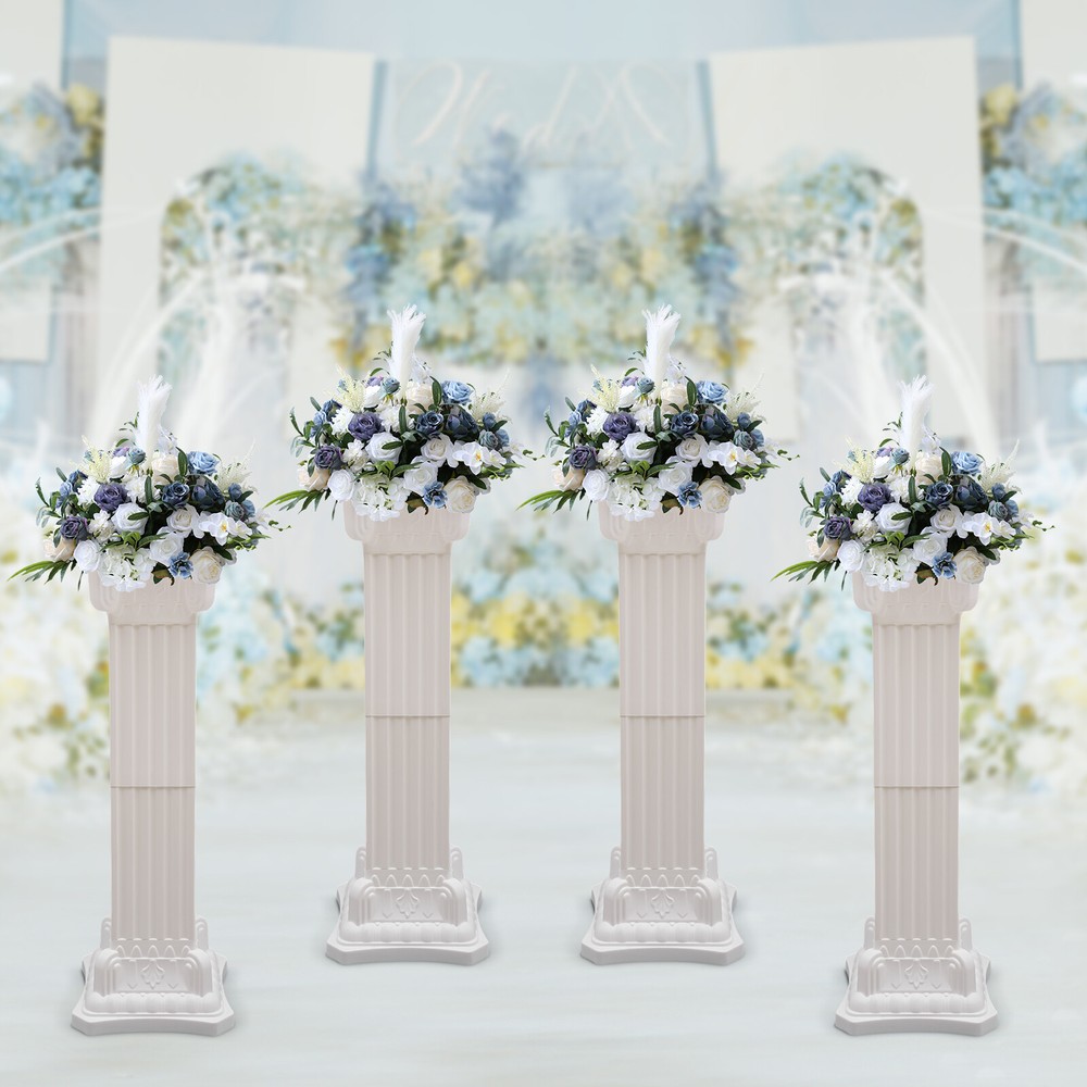 4 Pcs Wedding Roman Column Statue Artistic Landscaping Pillar Flowerpot Holder