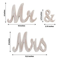 WHITE Glittered Wooden Mr & Mrs Freestanding Wedding Table DISPLAY SIGNS Party