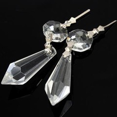 10 Clear Chandelier Glass Crystals Lamp Prisms Parts Hanging Drops Pendants 38mm
