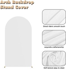 Stylish 7.2FT Wedding Arch Stand and Fitted White Cover for Your Celebrations