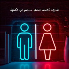 Restroom Neon Sign for Wall Decor, Toilet LED Business Neon Signs Lights for …