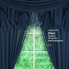 Today’s Curtain Emelia Original Voile Swag Pair 38″, Navy, 60″ W x 38″ L