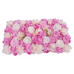3D Flower Wall Panel-12pcs Artificial Flower Wall Background Silk Rose Wedding