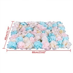 12PCS Artificial Flower Wall Panel White Hydrangea Rose Wedding Backdrop Decor