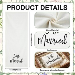 Just Married Wedding Car Banner Linen Sign Decorations 24×60 In Wedding Decor