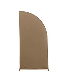7 ft x 3 ft TAUPE Matte Fitted Spandex Half Moon Arch Stand Cover Wedding