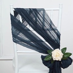 5 NAVY BLUE Gauze Cheesecloth CHAIR SASHES Party Events Decorations Supplies