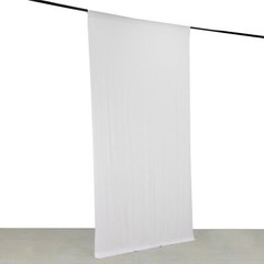 5 ft x 10 ft WHITE 4-Way Stretch Spandex Divider Backdrop Curtain Party Wedding