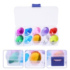 10Pcs Durable Acrylic Kids Gems Toy Multicolor DIY Accessories with Storage Box