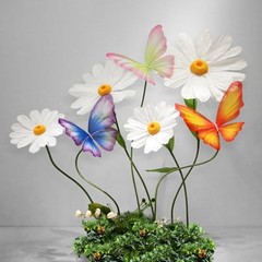 3Pcs Large Silk Butterfly 1 Base with 3Pcs Butterfly Mixed Colors 3pcs