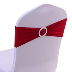 10/25/50/100x Spandex Stretch Chair Sashes Bows Band Wedding Party Banquet Decor