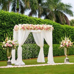 3ft/6ft/10ft Wedding Canopy Chuppah Drape Stand Heavy Duty Square Pipe Frame Kit