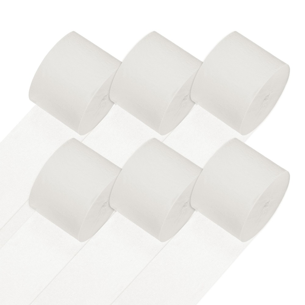 6-Rolls 492ft Crepe Paper Streamer for DIY [Beige-1.8 Inch x 82 Ft/Roll]