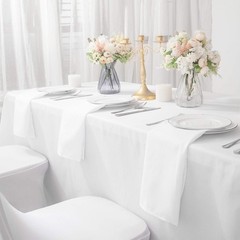 50pcs Polyester Cloth Napkins – 20 x 20 inch White Dinner Washable Napkins wi…