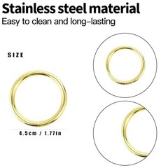10 Pcs Gold Napkin Rings – Metal Napkin Ring(Round) Stainless Steel Gold 10 Pcs