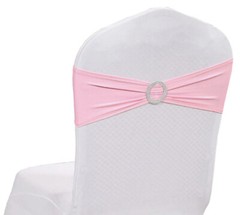 100 Spandex Stretch Chair Cover Sashes Bows for Wedding Party (Pink)~FREE SHIP
