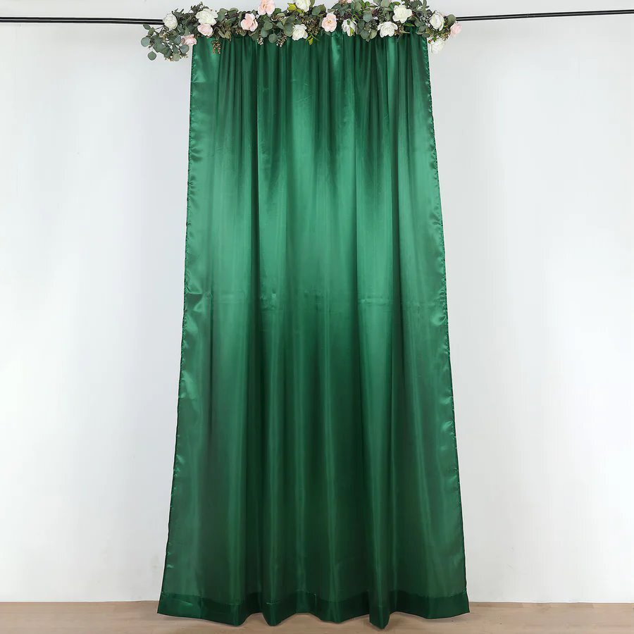 8×10 ft HUNTER GREEN Satin CURTAIN Wedding Photography Backdrop Panel Party