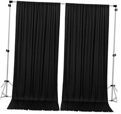 10 feet x 10 feet IFR Polyester Backdrop Drapes 60″W x 120″L (Pack of 2) Black