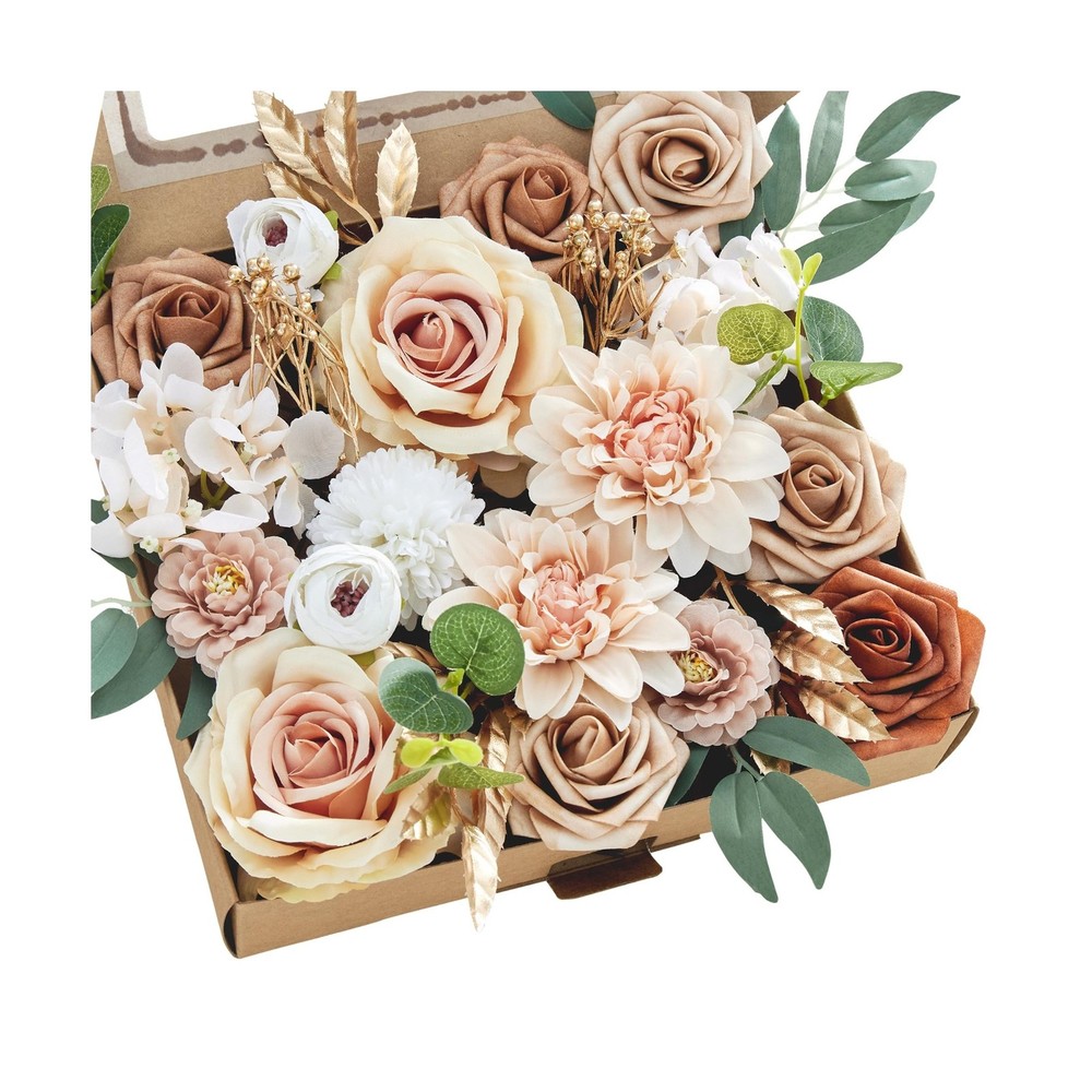 MISSPIN Artificial Flowers DIY Box Set Fake Roses Bouquet Brida… Fast USA SHIP