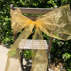 Lot of 10 Organza Sheer Chair Sashes/Runners/Ribbons/Bows for Party Brand New