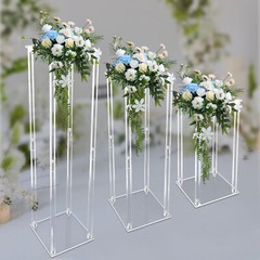 3PCS Wedding Acrylic Flower Stand Vase Column Stand Wedding Flower Stand Decor