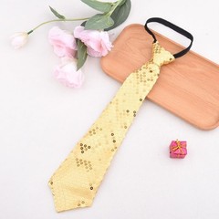Xiyantiji Sequin Neckties for Men Disco Themed Sparkly Pre-Tied Neck Ties Gold