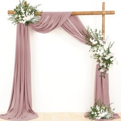 1 Panel Dusty Rose Wedding Arch Drapery 6 Yards Long and 30” Wide Sheer Chif…