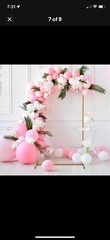6.6FT x 3.3FT Gold Metal Arch Backdrop Stand Frame for Wedding, Christmas, Party