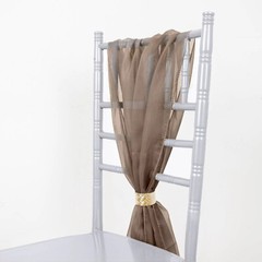 10 Taupe Premium Chiffon Wide CHAIR SASHES Wedding Party Reception Decorations