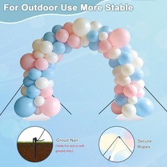 Balloon Arch Kit, 7.4FT High&10FT Wide Adjustable Glass Fiber Balloon White