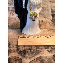 Bride & Groom Wedding Cake Topper Figurine Retro Marriage Decor