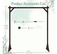 7.2FT Boho Wooden Wedding Arch Backdrop Stand New In Box Never Used