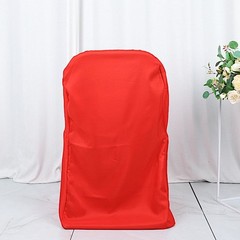 10 Red Polyester FOLDING CHAIR COVERS Wedding Banquet Reception Decorations