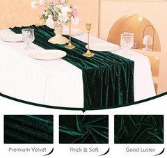 Velvet Table Runner 20 x20 Inches0ft Luxurious Thick Soft 1 Emerald Green