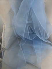 Lot of 4 BLUE ORGANZA Sheer Chair Sashes/Runners/Ribbons/Bows Party Brand New