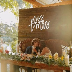 Wooden Miss to Mrs Sign for Bridal Shower Decor Bachelorette Party Backdrop