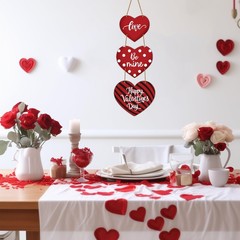 YUNKKIN Valentines Day Door Decorations Heart Wreath Heart Wall Decor Wooden …