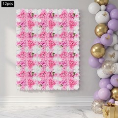 12 PCS Artificial Flowers Panels, Artificial Flower Panels Wall Mount decoration