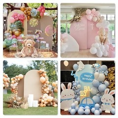 Arch Backdrop Cover, Wedding Arch Cover Spandex Fitted 4+5+6FT White+Beige