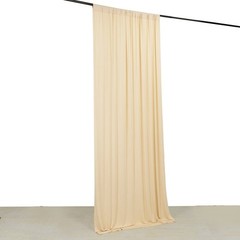 5 ft x 10 ft BEIGE 4-Way Stretch Spandex Divider Backdrop Curtain Party Wedding