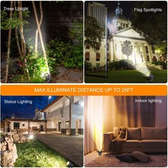 SUNLONG Solar-Powered Cast Aluminium Warm White LED Spotlight for Outdoor Gar…