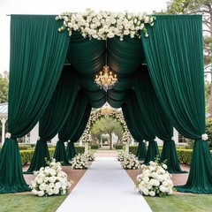 Party Village 50ft×15ft Forest Green W5′ x H15′(10 panels),