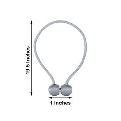 2 SILVER Magnetic CURTAIN TIE BACKS Metal Drapery Holdbacks Party Decorations