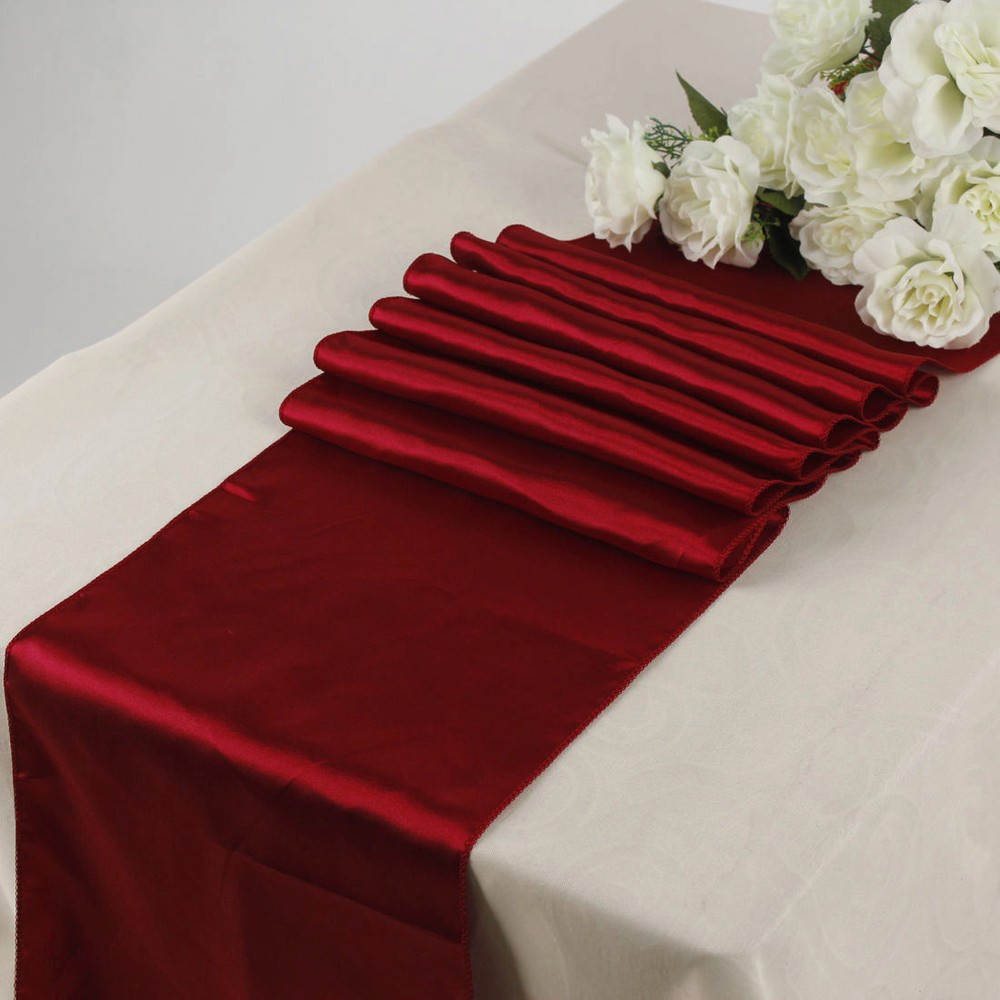 25 Satin Table Runners 12″X108″ Wedding B’day Party Banquet Event decoration NEW